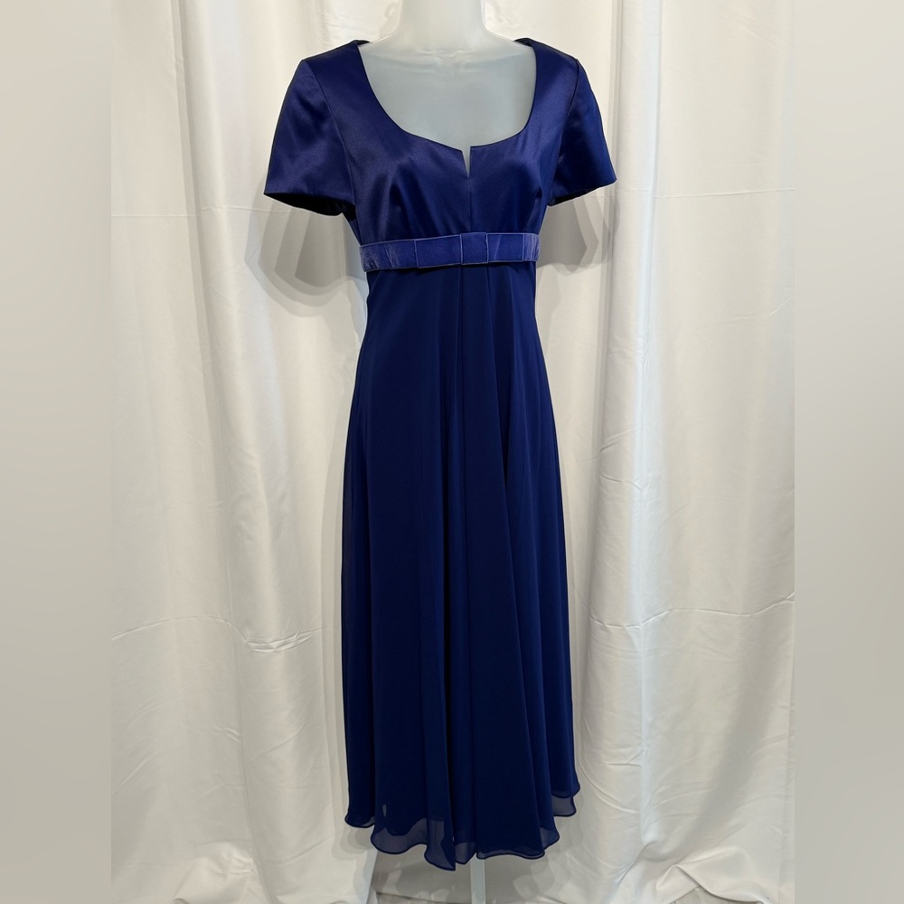 Liz Claiborne Night Dress Women’s 6 Blue Full Length Evening Gown Empire Waist